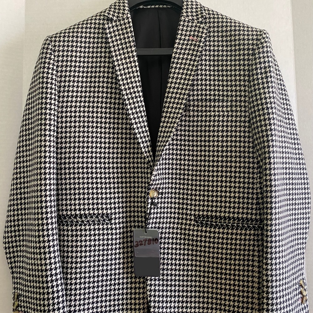 Houndstooth blazer tweed wool 80%